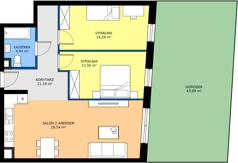 3 pokoje, mieszkanie 72,95 m², parter, oferta nr M01, Villa Austeria, Nowy Dwór Mazowiecki, Kępa Nowodworska, Kępa Nowodworska, ul. Przejazd 2