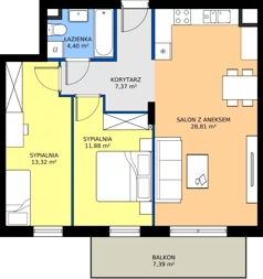 3 pokoje, mieszkanie 65,78 m², piętro 1, oferta nr M04, Villa Austeria, Nowy Dwór Mazowiecki, Kępa Nowodworska, Kępa Nowodworska, ul. Przejazd 2