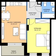2 pokoje, mieszkanie 47,03 m², piętro 3, oferta nr M22, Villa Austeria, Nowy Dwór Mazowiecki, Kępa Nowodworska, Kępa Nowodworska, ul. Przejazd 2
