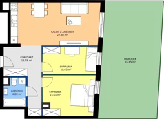 3 pokoje, mieszkanie 70,50 m², parter, oferta nr M02, Villa Austeria, Nowy Dwór Mazowiecki, Kępa Nowodworska, Kępa Nowodworska, ul. Przejazd 2