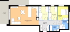 4 pokoje, mieszkanie 87,80 m², piętro 1, oferta nr A14, Bytkowska 113, Katowice, Wełnowiec-Józefowiec, ul. Bytkowska 113