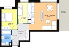 3 pokoje, mieszkanie 59,91 m², piętro 3, oferta nr A24, Bytkowska 113, Katowice, Wełnowiec-Józefowiec, ul. Bytkowska 113