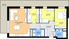 4 pokoje, mieszkanie 76,21 m², piętro 1, oferta nr B1.A.11, Teatralna 3 - budynek B, Sosnowiec, Śródmieście, ul. Teatralna 1