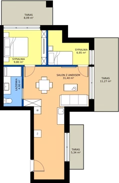 3 pokoje, lokal inwestycyjny 53,23 m², piętro 2, oferta nr A18, Tatrzański Resort, Białka Tatrzańska, ul. Środkowa 75