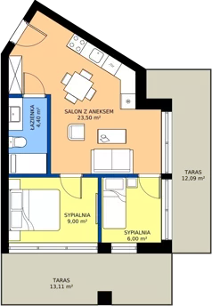 3 pokoje, lokal inwestycyjny 42,99 m², piętro 1, oferta nr A11, Tatrzański Resort, Białka Tatrzańska, ul. Środkowa 75