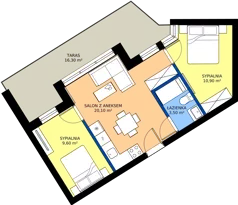 3 pokoje, lokal inwestycyjny 44,44 m², piętro 1, oferta nr A16, Tatrzański Resort, Białka Tatrzańska, ul. Środkowa 75