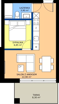 2 pokoje, lokal inwestycyjny 33,60 m², piętro 2, oferta nr A20, Tatrzański Resort, Białka Tatrzańska, ul. Środkowa 75