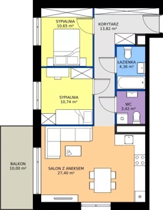 3 pokoje, apartament 70,39 m², piętro 3, oferta nr A3.04, Teatralna 3 - budynek A, Sosnowiec, Śródmieście, ul. Teatralna 1