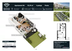 4 pokoje, apartament 92,94 m², parter, oferta nr 8A, Apartamenty Diamentowa, Siemianowice Śląskie, Bytków, ul. Diamentowa