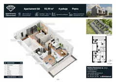 4 pokoje, apartament 92,94 m², parter, oferta nr 8A, Apartamenty Diamentowa, Siemianowice Śląskie, Bytków, ul. Diamentowa