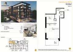 2 pokoje, mieszkanie 54,87 m², piętro 4, oferta nr A37a, Bytkowska 113, Katowice, Wełnowiec-Józefowiec, ul. Bytkowska 113