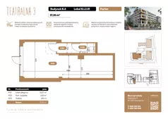 Lokal użytkowy 37,26 m², oferta nr B.L2.01, Teatralna 3 - lokale użytkowe, Sosnowiec, Śródmieście, ul. Teatralna 1