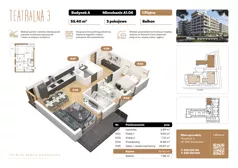 3 pokoje, mieszkanie 55,40 m², piętro 1, oferta nr A1.06, Teatralna 3 - budynek A, Sosnowiec, Śródmieście, ul. Teatralna 1