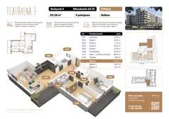 4 pokoje, mieszkanie 76,88 m², piętro 2, oferta nr A2.12, Teatralna 3 - budynek A, Sosnowiec, Śródmieście, ul. Teatralna 1