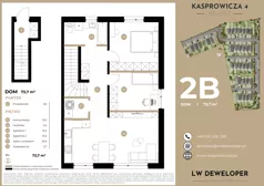 3 pokoje, apartament 73,70 m², piętro 1, oferta nr 2B, Osiedle Kasprowicza 4, Łódź, Widzew, Nowosolna, ul. Kasprowicza 4