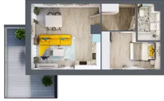 2 pokoje, mieszkanie 42,32 m², piętro 9, oferta nr A44, Kilińskiego, Elbląg, Zatorze, ul. Jana Kilińskiego