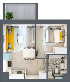 2 pokoje, mieszkanie 31,22 m², piętro 9, oferta nr A47, Kilińskiego, Elbląg, Zatorze, ul. Jana Kilińskiego