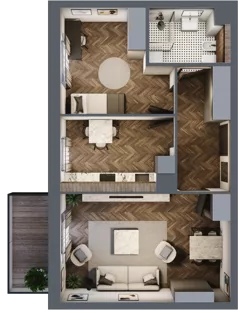 2 pokoje, mieszkanie 54,00 m², piętro 3, oferta nr 11, Osiedle Nove, Ostróda, ul. 1 Dywizji