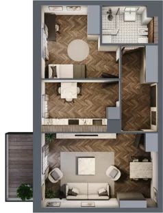 2 pokoje, mieszkanie 54,00 m², parter, oferta nr 2, Osiedle Nove, Ostróda, ul. 1 Dywizji