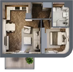 2 pokoje, mieszkanie 41,11 m², piętro 3, oferta nr 47, Osiedle Nove, Ostróda, ul. 1 Dywizji