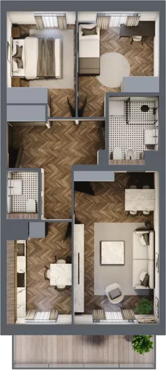 3 pokoje, mieszkanie 62,32 m², piętro 2, oferta nr 79, Osiedle Nove, Ostróda, ul. 1 Dywizji