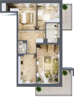 3 pokoje, mieszkanie 68,58 m², parter, oferta nr bud-1-M43, Osiedle Central Park - etap II, Kajkowo, ul. Widok