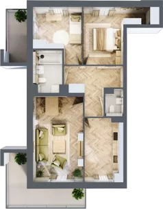 3 pokoje, mieszkanie 68,58 m², parter, oferta nr bud-3-M1, Osiedle Central Park - etap II, Kajkowo, ul. Widok