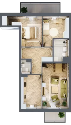 3 pokoje, mieszkanie 68,61 m², parter, oferta nr bud-3-M15, Osiedle Central Park - etap II, Kajkowo, ul. Widok