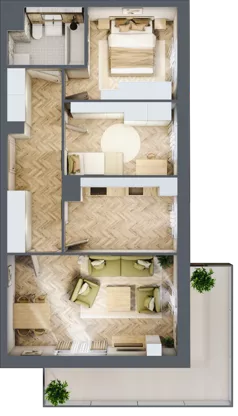 3 pokoje, mieszkanie 63,23 m², parter, oferta nr bud-3-M27, Osiedle Central Park - etap II, Kajkowo, ul. Widok