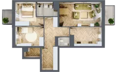 3 pokoje, mieszkanie 74,28 m², piętro 2, oferta nr bud-3-M36, Osiedle Central Park - etap II, Kajkowo, ul. Widok