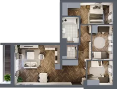 4 pokoje, mieszkanie 72,86 m², piętro 2, oferta nr 1-42, Fromborska, Elbląg, Nad Jarem, ul. Fromborska 2B