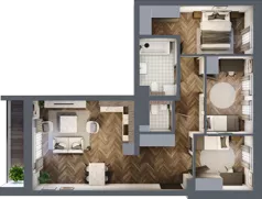 4 pokoje, mieszkanie 72,86 m², piętro 3, oferta nr 1-46, Fromborska, Elbląg, Nad Jarem, ul. Fromborska 2B