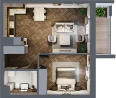 2 pokoje, mieszkanie 47,81 m², piętro 2, oferta nr 1-40, Fromborska, Elbląg, Nad Jarem, ul. Fromborska 2B