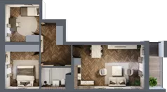 3 pokoje, mieszkanie 59,92 m², parter, oferta nr 1-33, Fromborska, Elbląg, Nad Jarem, ul. Fromborska 2B