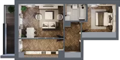 2 pokoje, mieszkanie 53,56 m², piętro 3, oferta nr 1-16, Fromborska, Elbląg, Nad Jarem, ul. Fromborska 2B