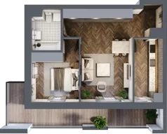 2 pokoje, mieszkanie 48,44 m², parter, oferta nr 1-3, Fromborska, Elbląg, Nad Jarem, ul. Fromborska 2B