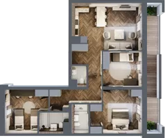 4 pokoje, mieszkanie 90,78 m², piętro 3, oferta nr 2-53, Fromborska, Elbląg, Nad Jarem, ul. Fromborska 2B