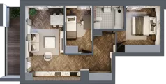 3 pokoje, mieszkanie 53,65 m², parter, oferta nr 2-74, Fromborska, Elbląg, Nad Jarem, ul. Fromborska 2B