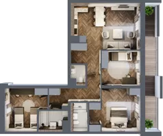 4 pokoje, mieszkanie 90,78 m², parter, oferta nr 2-47, Fromborska, Elbląg, Nad Jarem, ul. Fromborska 2B