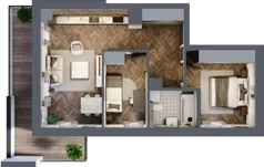3 pokoje, mieszkanie 54,77 m², piętro 1, oferta nr 3-56, Fromborska, Elbląg, Nad Jarem, ul. Fromborska 2B