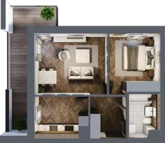 2 pokoje, mieszkanie 44,91 m², parter, oferta nr 3-52, Fromborska, Elbląg, Nad Jarem, ul. Fromborska 2B
