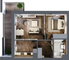 2 pokoje, mieszkanie 44,91 m², piętro 4, oferta nr 3-72, Fromborska, Elbląg, Nad Jarem, ul. Fromborska 2B