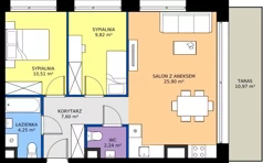 3 pokoje, apartament 60,32 m², piętro 8, oferta nr A.8.M06, Cynamonowa Ursynów, Warszawa, Ursynów, Ursynów Centrum, ul. Cynamonowa 23