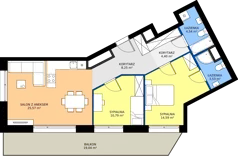 3 pokoje, mieszkanie 71,67 m², piętro 6, oferta nr A.6.M04, Cynamonowa Ursynów, Warszawa, Ursynów, Ursynów Centrum, ul. Cynamonowa 23