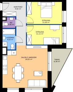 3 pokoje, apartament 68,55 m², piętro 1, oferta nr A.1.M07, Cynamonowa Ursynów, Warszawa, Ursynów, Ursynów Centrum, ul. Cynamonowa 23