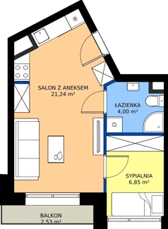 2 pokoje, apartament 32,09 m², piętro 2, oferta nr A.2.M03, Cynamonowa Ursynów, Warszawa, Ursynów, Ursynów Centrum, ul. Cynamonowa 23