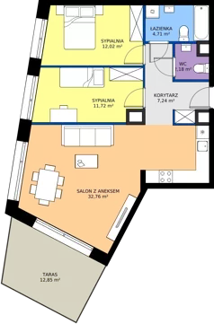 3 pokoje, apartament 70,63 m², piętro 7, oferta nr A.7.M02, Cynamonowa Ursynów, Warszawa, Ursynów, Ursynów Centrum, ul. Cynamonowa 23