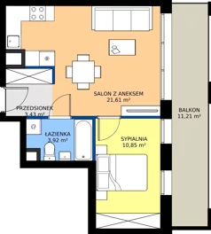 2 pokoje, apartament 39,81 m², piętro 6, oferta nr B.6.M11, Cynamonowa Ursynów, Warszawa, Ursynów, Ursynów Centrum, ul. Cynamonowa 23