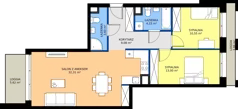 3 pokoje, mieszkanie 72,69 m², piętro 2, oferta nr B.2.M11, Cynamonowa Ursynów, Warszawa, Ursynów, Ursynów Centrum, ul. Cynamonowa 23