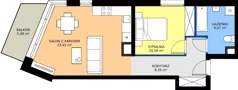 2 pokoje, apartament 48,45 m², piętro 1, oferta nr B.1.M05, Cynamonowa Ursynów, Warszawa, Ursynów, Ursynów Centrum, ul. Cynamonowa 23